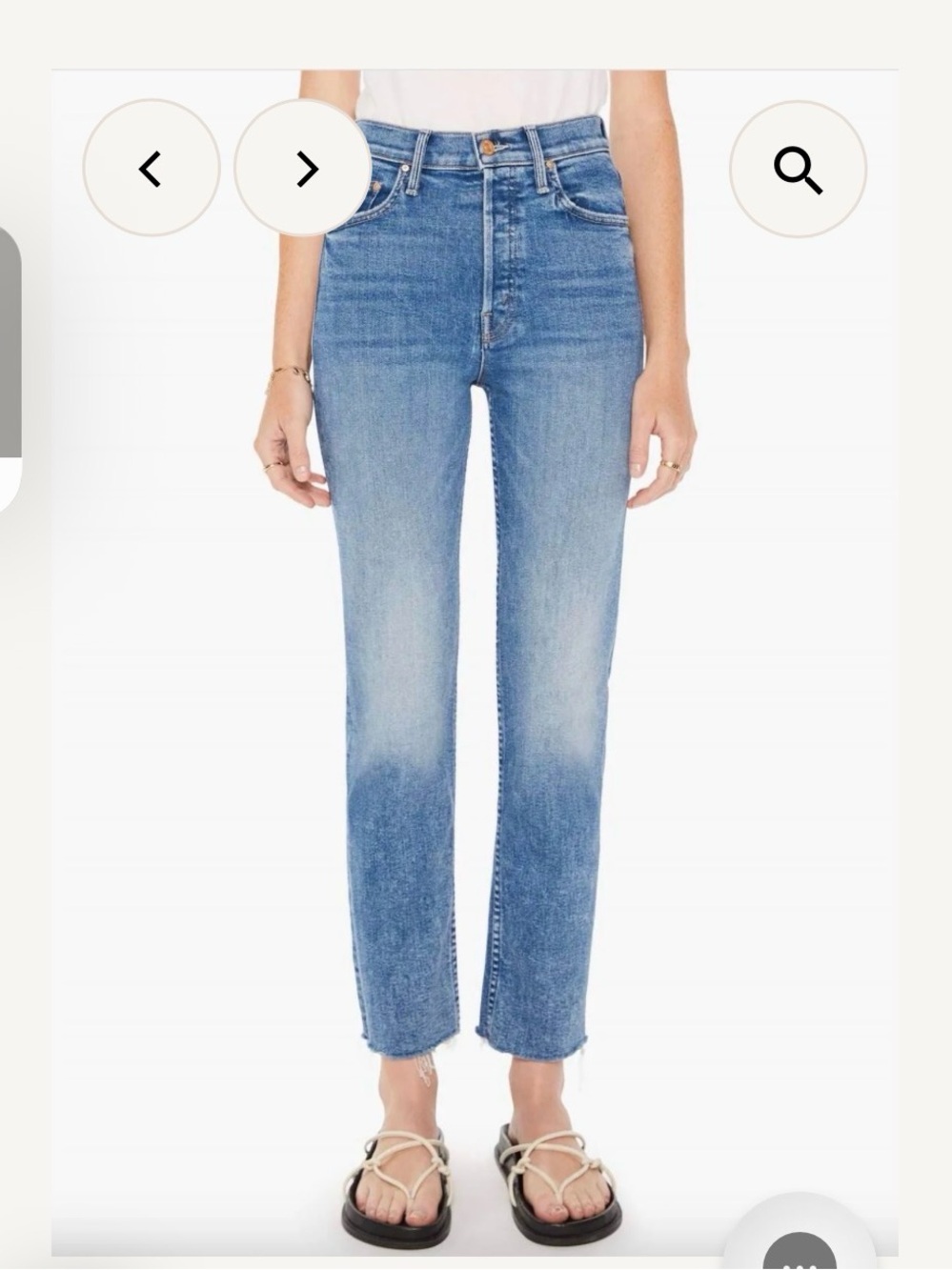 MOTHER Cropped Ankle Straight Jeans in Light Blue Wash
